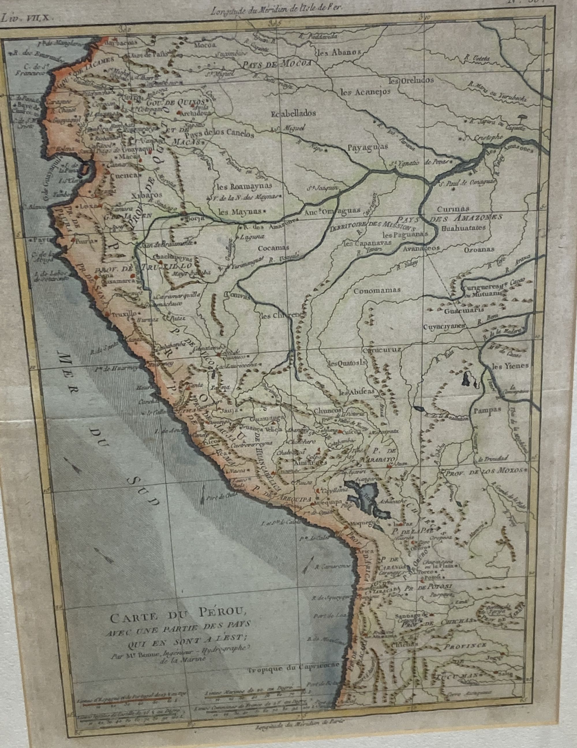 Three 18th century hand coloured engraved maps of Dorsetshire, The Road to Truro and Perou, largest 34 x 24cm